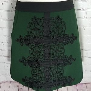 Nanette Lepore Green And Black Imperial Skirt